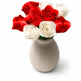 3D-Printet Rose – Fås i Rød eller Hvid